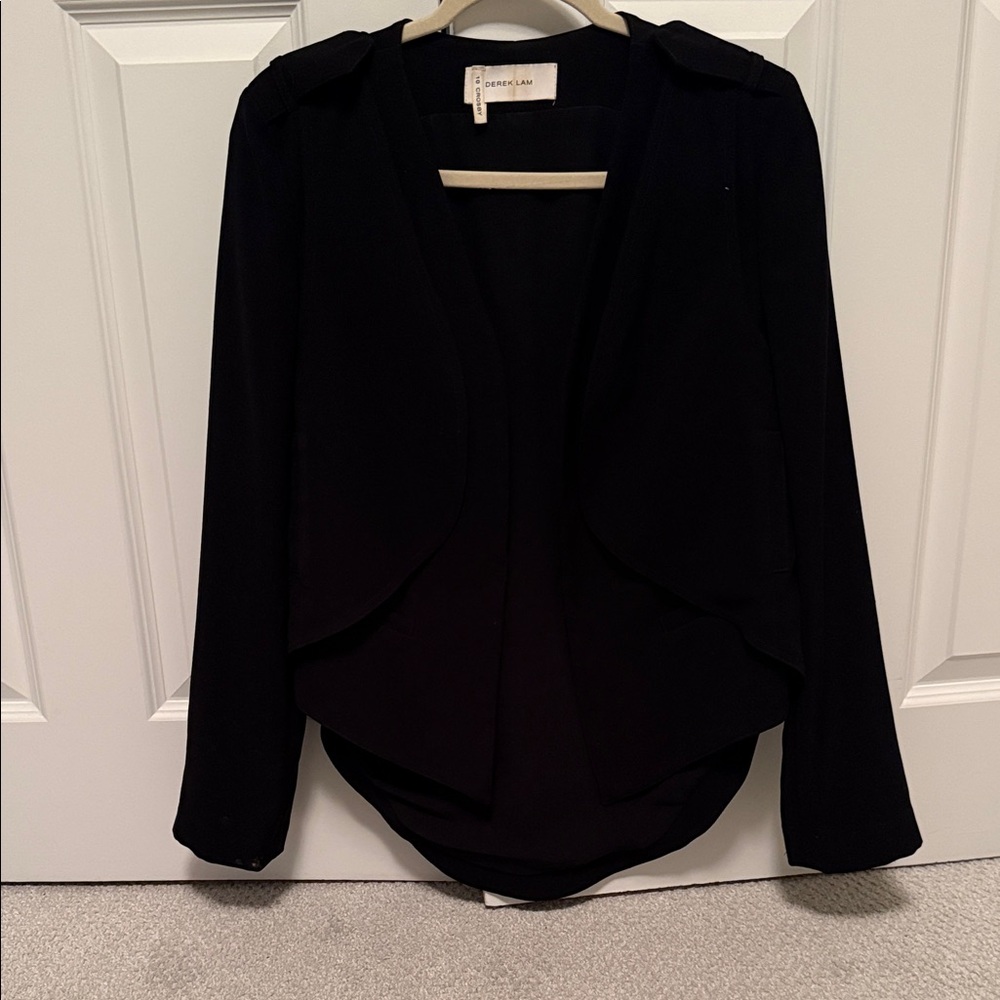 Derek Lam Black Draped Open-Front Jacket